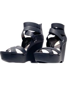 Bar III Samara Black Platform Wedges Size 7.5 NWT!